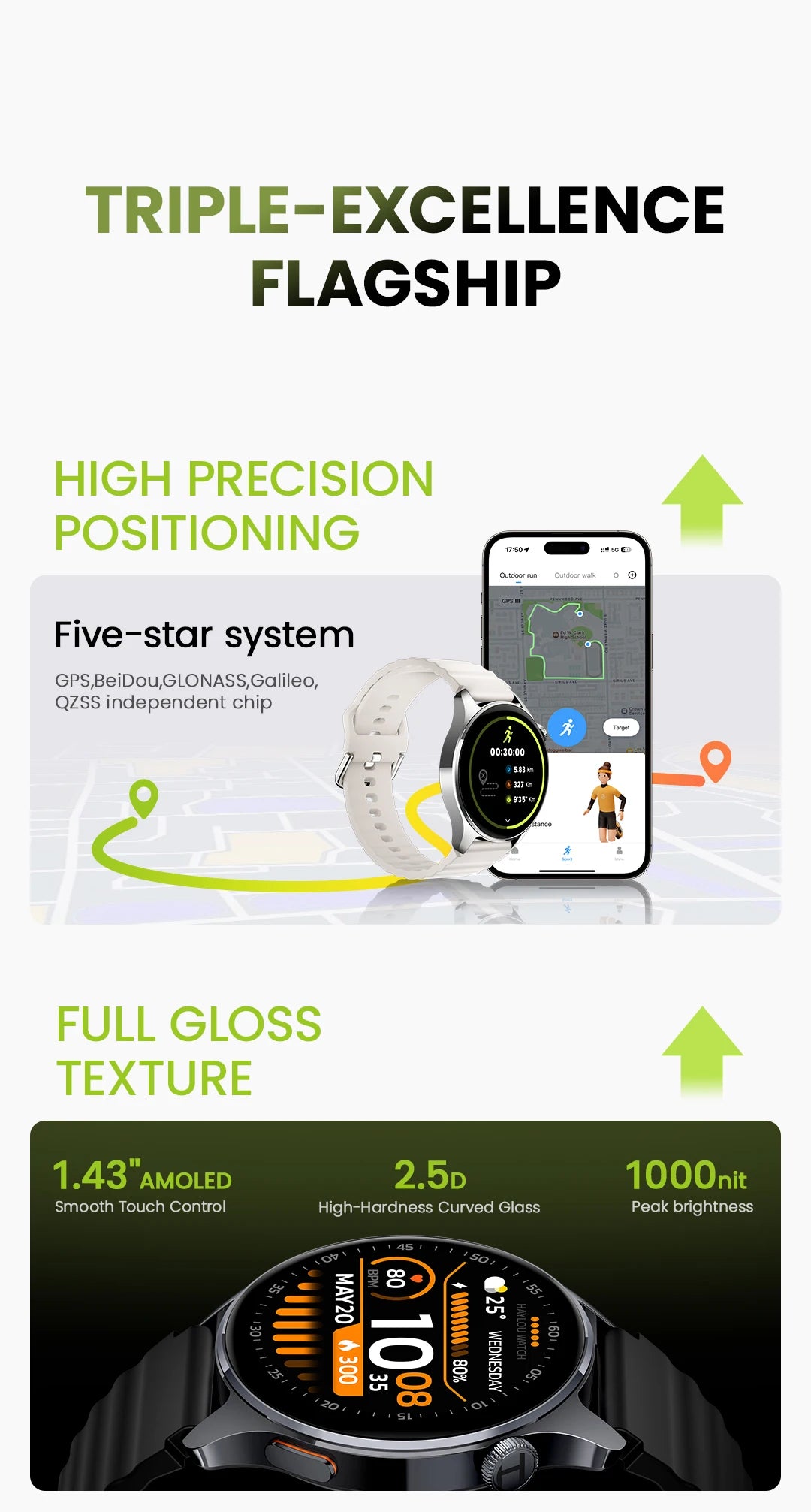 HAYLOU Watch 4S – AMOLED HD, GPS Avançado e Performance Desportiva