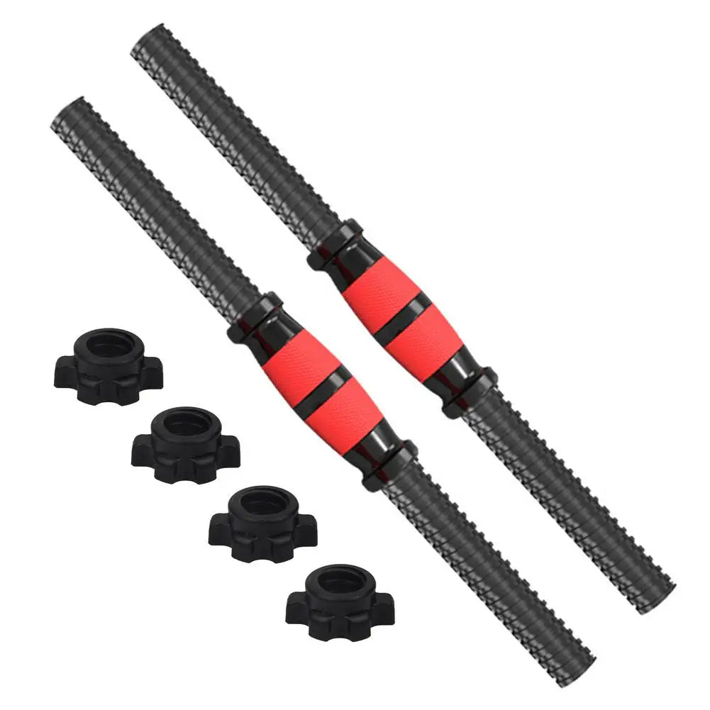 1 Pair 35cm Dumbbell Bar, Barbell Bars, Dumbbell Connecting Steel Tube with Standard Non-Slip Grip Surfaces and Spinlock Collars