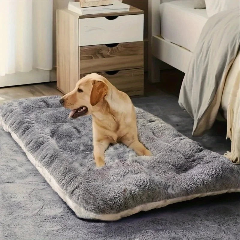 Large Plush Dog Bed Sofa Thickened Super Soft Polyester Pet Mat Dog Crate Mat Bed For Small Medium Large Dog Bed
