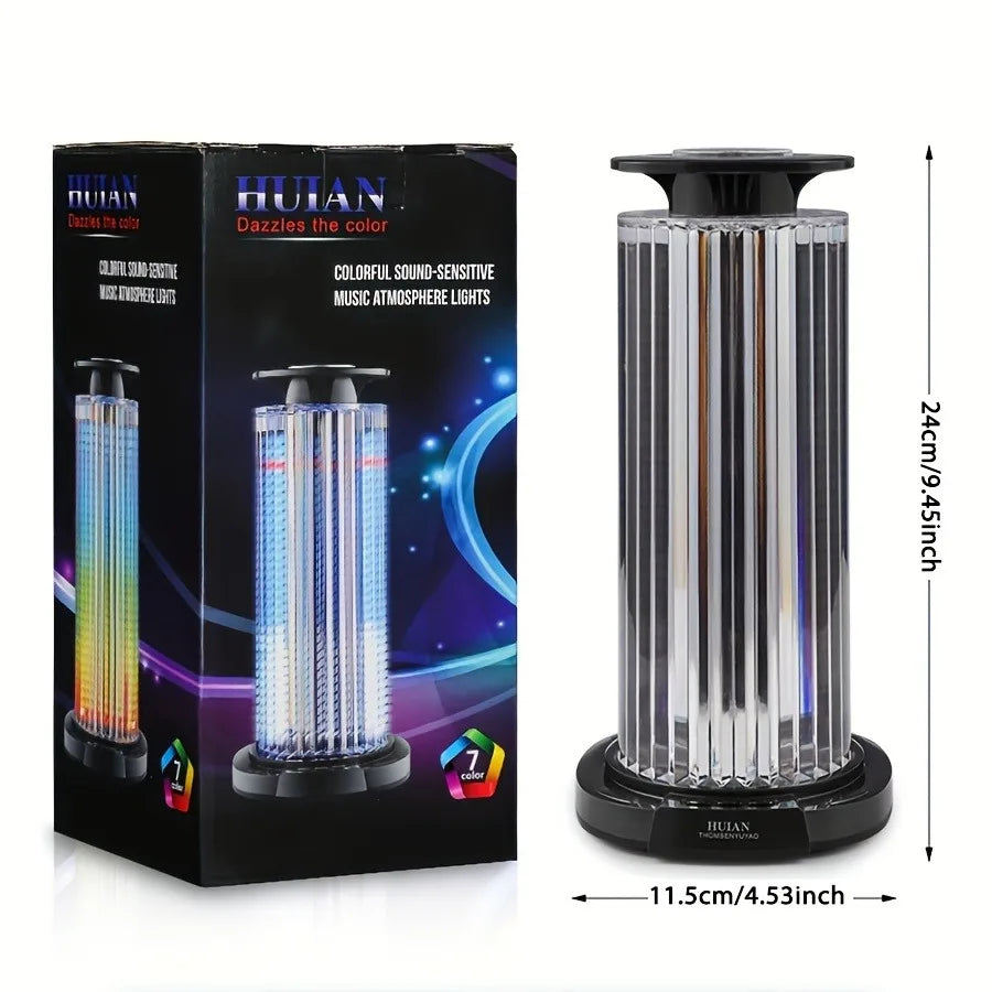 1pc RGB Sound-Activated Music Rhythm Light,4D Panoramic Trendy Atmosphere Light,RGB Colorful Music Sound Control Ambiance Light.