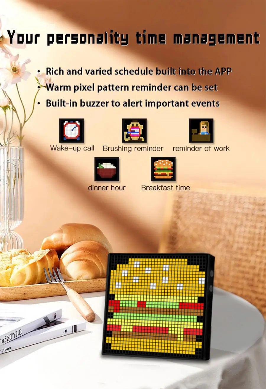 LED Pixel Matrix Bluetooth Smart Display 64x64 RGB Digital Lamp Panel DIY Art Display Gaming Anime Room Decor Frame APP Control