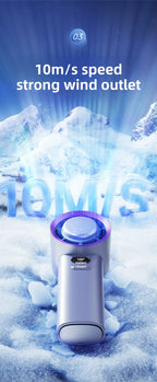 Outdoor Handheld Cold Compress Fan 3600mAh Quite High-speed Cold Air USB Rechargeable Mini Turbo Fan with Lanyard Portable Fan