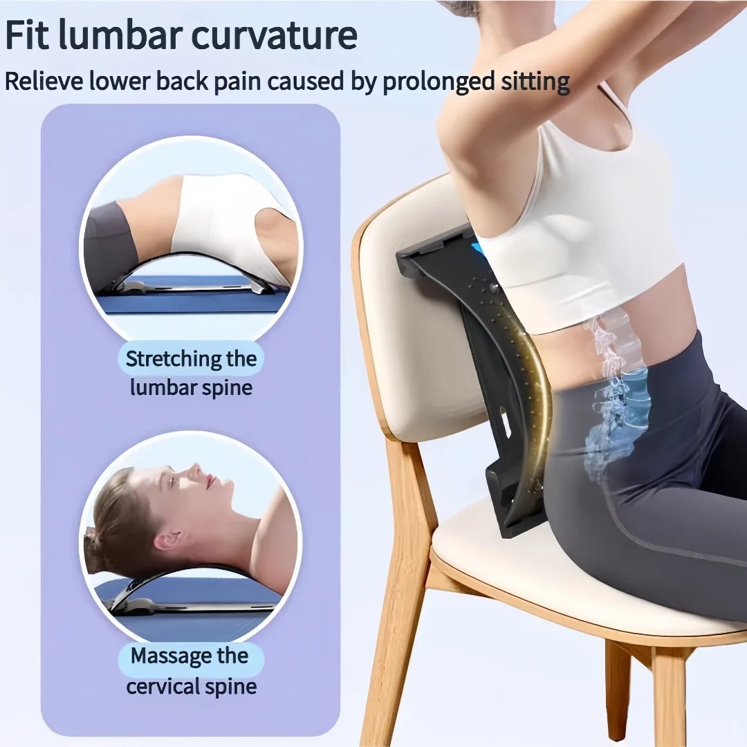 SpineFlex Pro – Suporte Lombar e Alongador de Coluna com Níveis Ajustáveis para Alívio Muscular e Relaxamento Diário