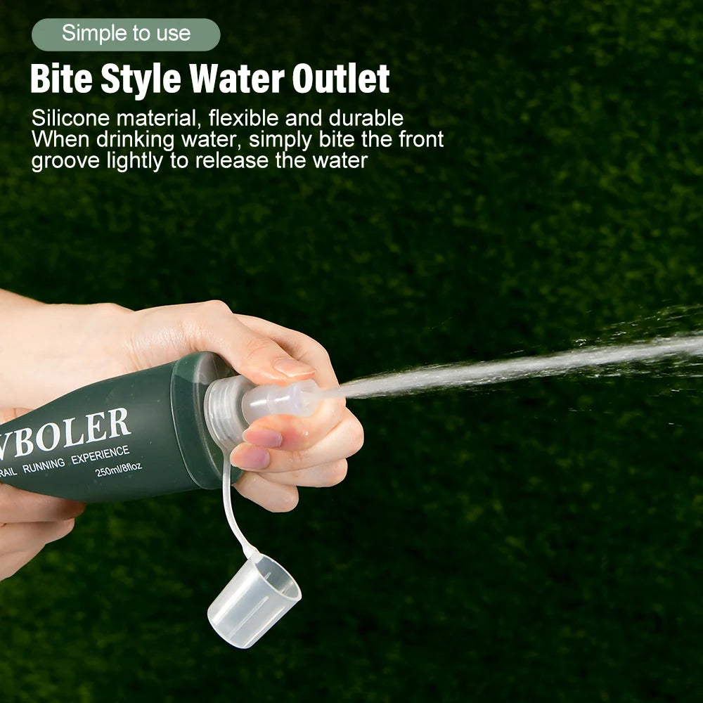 Garrafa Soft Flask 150/250/300/500ml – Dobrável em TPU para Corrida e Outdoor