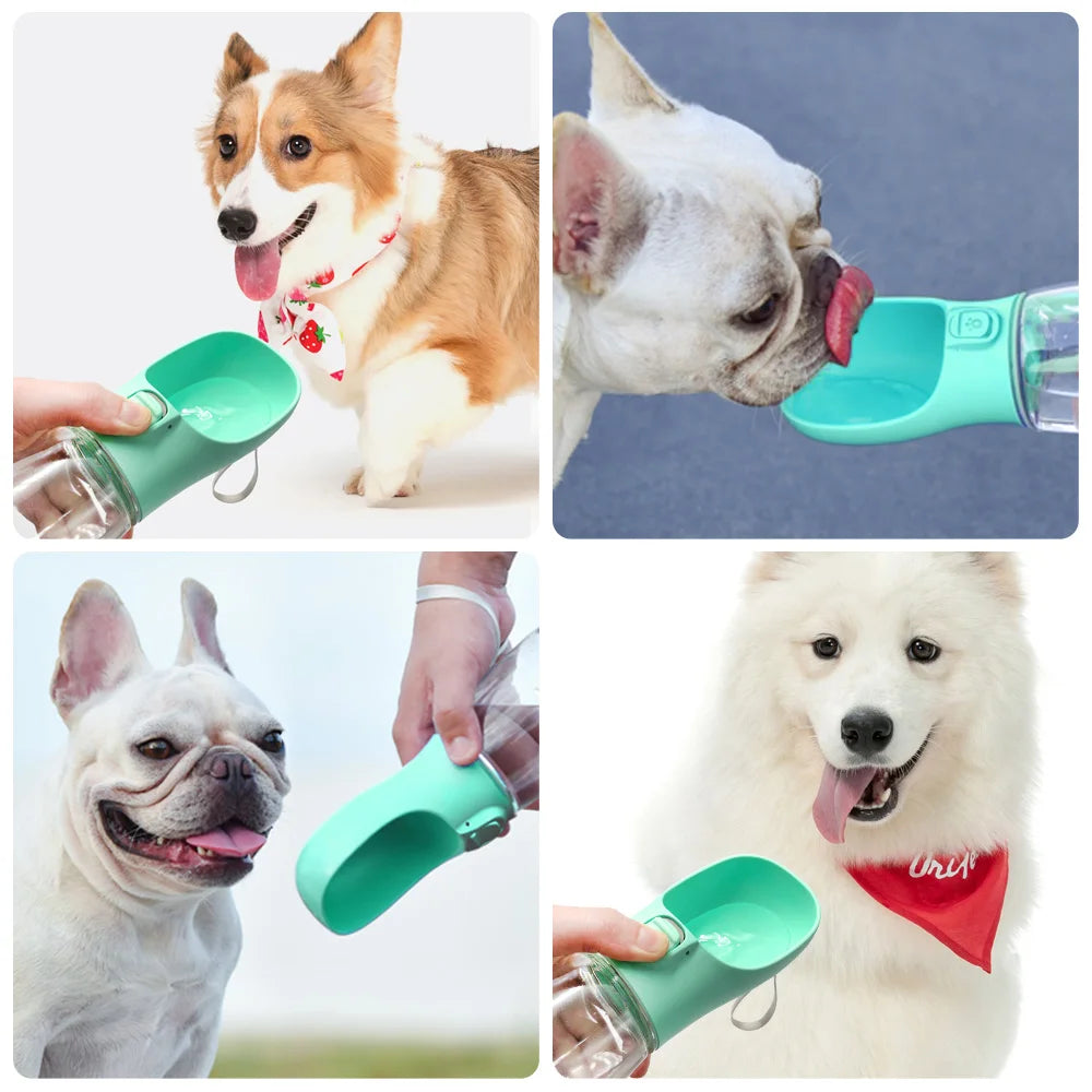 Portable dog water bottle for small and large dogs. Cat Outdoor walk-proof drinking bowls for Chihuahuas and French Bulldogs.