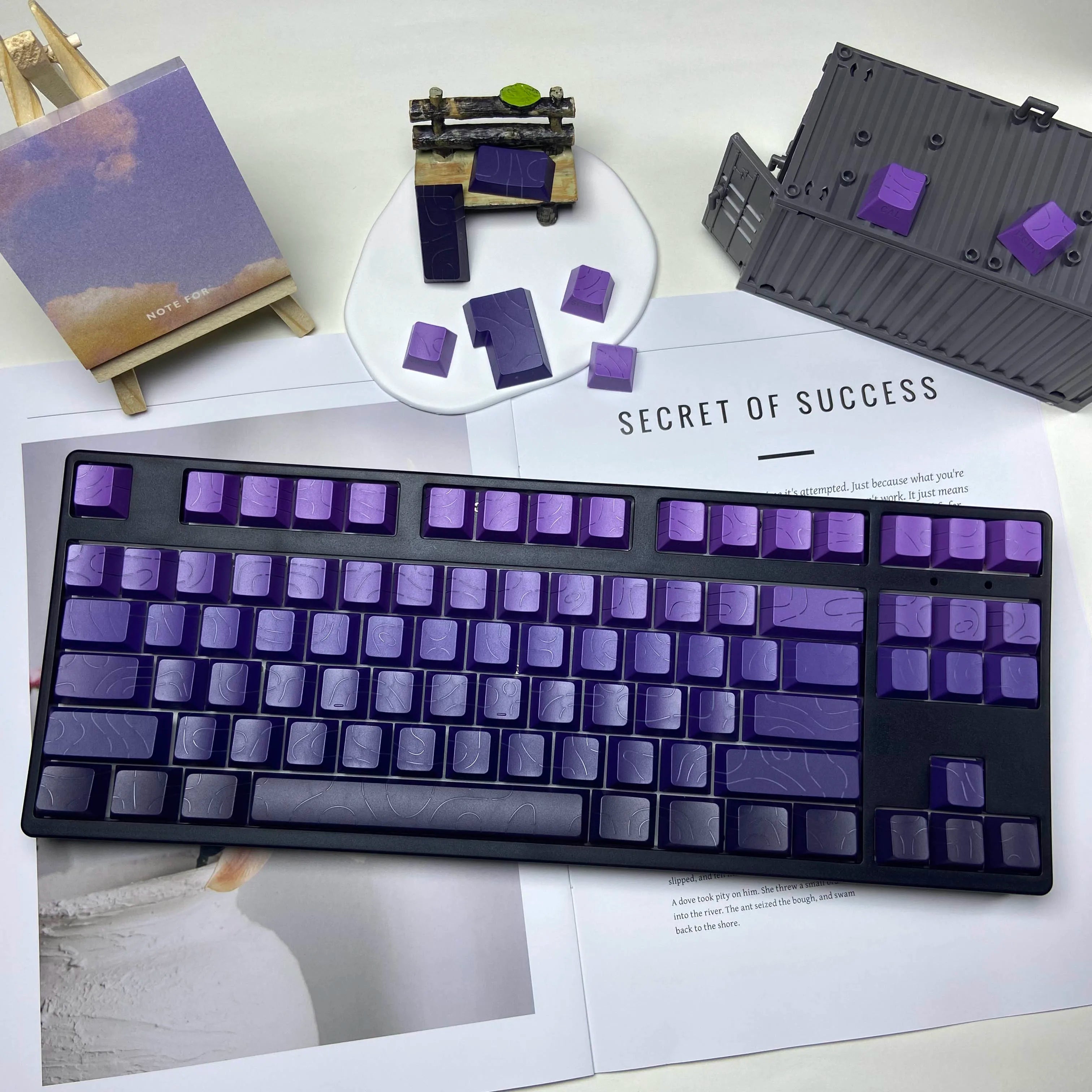 Line Gradient Side Shine Through Keycaps Cherry Profile PBT Custom Keycaps for 60% 65% 75% 96% 98% 100% Mechanical Keyboard