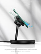 Baseus 3 in 1 20W Magnetic Wireless Charger Stand For Phone iPhone 15 14 Pro Airpods Apple Watch Fast Charging Station Holder