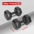Dumbbell Set, Hexagonal, 2.5kg, 5kg, 7.5kg, 10kg Made of PVC and Iron with Sand, Gym Weights, Non-Slip Handle, Ideal for Strength Training and Home Gym, Ergonomic Fitness Weights