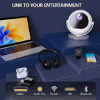 Projetor Portátil 4K — Android, WiFi6, BT5.0, Auto Keystone, Rotação 360°