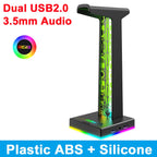 Suporte RGB para Headphones com 2 Portas USB — Hanger Gaming de Secretária