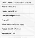 LED Astronaut Projector Night Light Nebula Sky Ceiling Galaxy Star Lights Bedroom Home Party Decorative Children Kids Gift