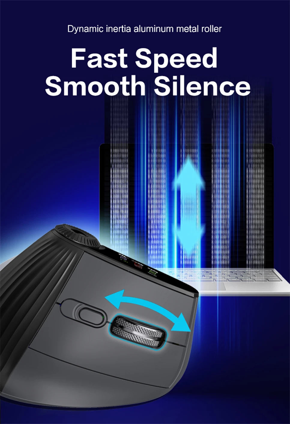 JOMAA Backlit Bluetooth Wireless Vertical Mouse With OLED Screen Rechargeable USB Wired Gaming Mouse 24000DPI Speed ​​Roller