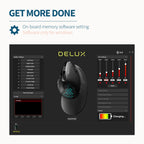 Delux M618XSD Seeker Ergonomic Vertical Mouse with OLED Screen 4000DPI Rechargeable 1000mA Removable Back Cover For Computer