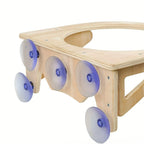 Cat Window Perch Hammock with Suction Cups, Solid Wood Window Mount Cat Bed, Indoor Cat Space Capsule Pet Nest