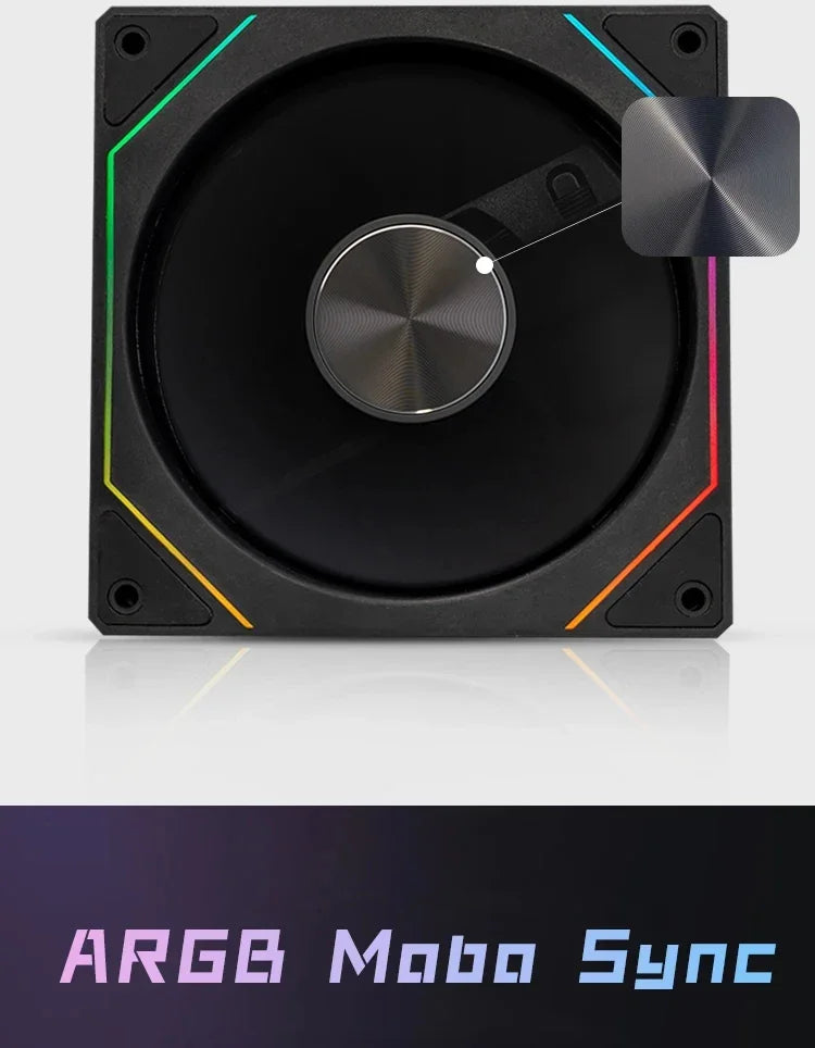 LDPCSJ Prism 4RS 120mm ARGB PC Case Fan with Infinity Mirror Design, 4-PIN PWM Motherboard Synchronization CPU Cooler Fan