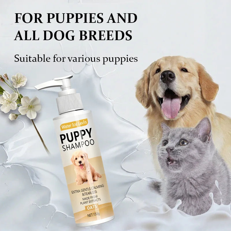 Soothing Oatmeal Puppy Shampoo for Sensitive Skin Hypoallergenic Formula with Aloe & Shea Butter to Moisturize & Calm Dryness