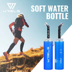 WRELS TPU Collapsible Soft Water Bottle for Hydration Pack Soft Flask Folding Water Bottles BPA-Free Sports Running Bottles