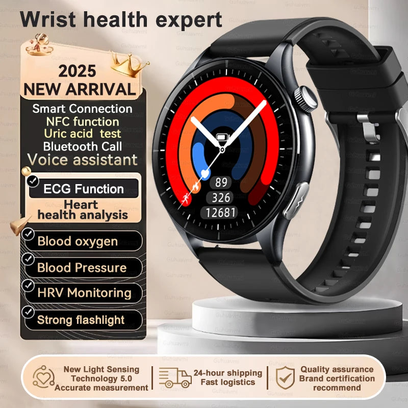 Sapphire 2025 New Health Managed Smart Watch Health Measurement Blood Fat Uric Acid Call ECG+PPG Blood Pressure Health Smartwatch iOS