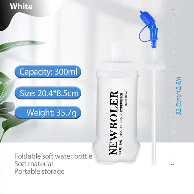 Garrafa 300/500/700ml – Dobrável em Silicone com Bocal de Mordida para Outdoor