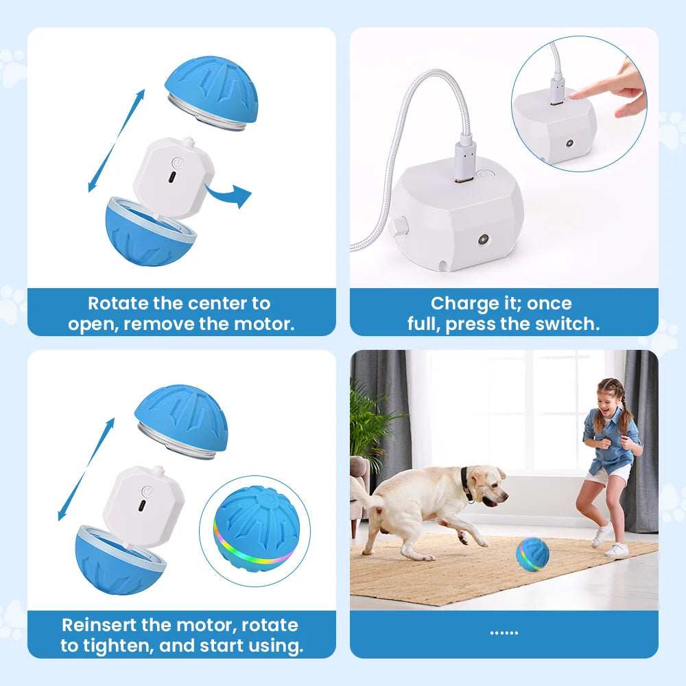 Remote-Controlled LED Light Up Rubber Dog Ball – Rechargeable Interactive Fetch Toy for Aggressive Chewers, IP65 Waterproof