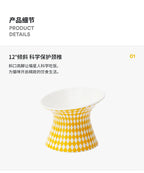 Ceramic Cat and Dog Bowls, Anti-Tip Pet Food Dishes Elevated base design protects cats' necks, suitable for small dogs and cats