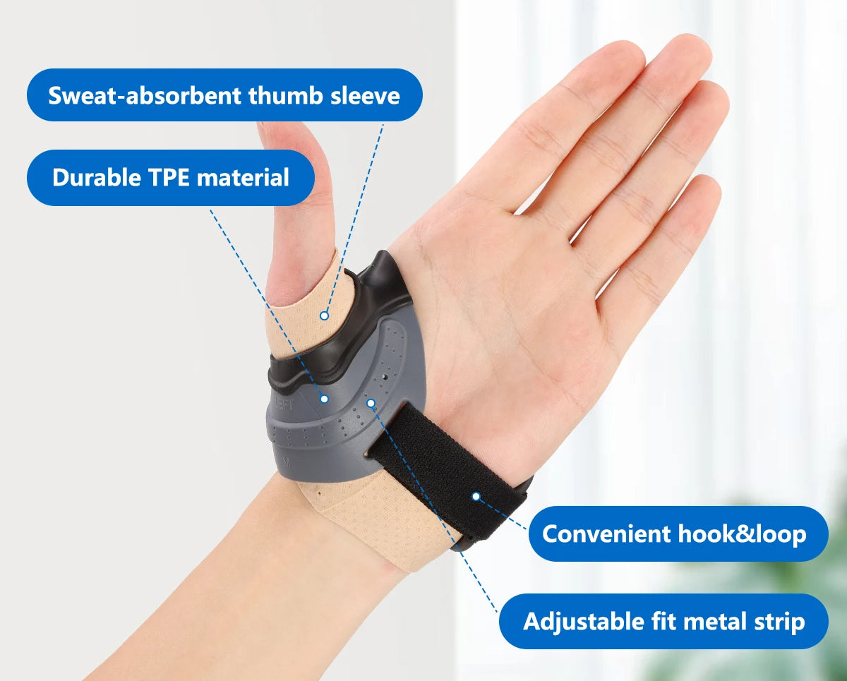 VELPEAU CMC Thumb Brace for Osteoarthritis, Pain and Arthritis Support, Comfortable thumb splint comes with compression sleeve.