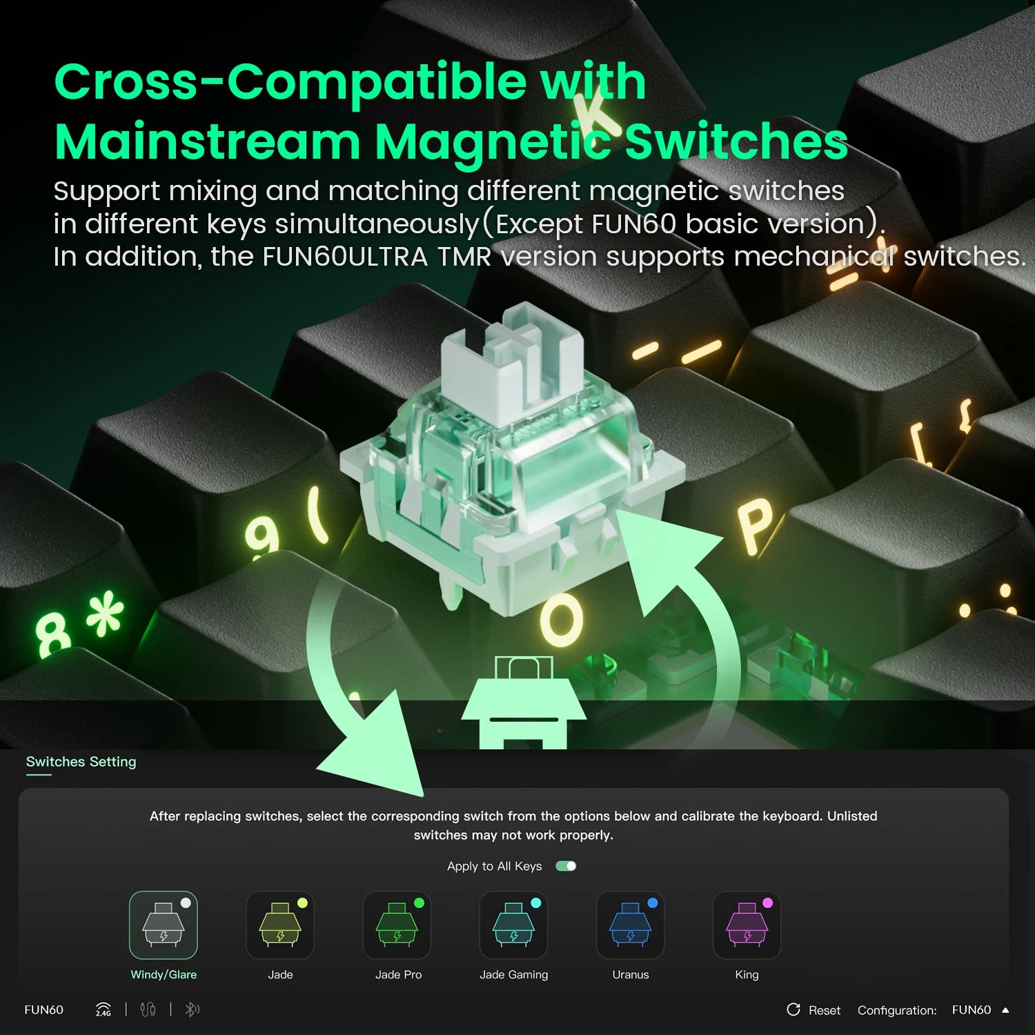 Akko MonsGeek FUN60 Magnetic Switch 60% Magnetic Switch Gaming Keyboards Rapid Trigger 0.01mm 8K ARGB HE/TMR Custom Keyboard