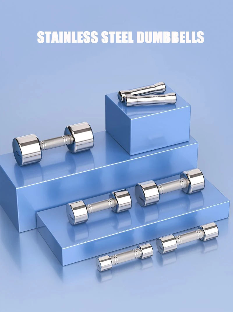 Electroplate Dumbbells Anti-slip Metal Stainless Steel Weightlifting Dumbbells for Women Home Fitness Equipment Strength Training