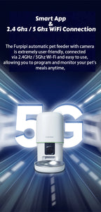 1080P HD Camera Automatic Cat Feeder with 5G WiFi Tuya Pet Cat Smart Food Kibble Dispenser Auto Feeder for Cats Dog Accessories