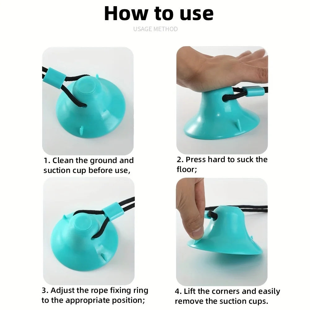 Interactive Dog Suction Cup Toy with Sound and Food Dispensing - Durable Rubber Training Ball for Puzzle and Tug-of-War Play