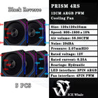 LDPCSJ Prism 4RS 120mm ARGB PC Case Fan with Infinity Mirror Design, 4-PIN PWM Motherboard Synchronization CPU Cooler Fan