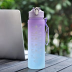 Motivational Sports Water Bottle, Leak-proof Drinking Bottles, Outdoor Travel, Hiking, Cycling, 750ml, 1000ml
