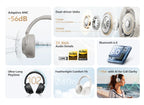 QCY H3S ANC Over Ear Headphones -56dB Noise Canceling Headsets Bluetooth 6.0 Hi-Res LDAC Spatial Sound Earphones Dual Driver