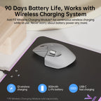 Rapoo MT720L Multimodo Rechargeable Wireless Mouse 4000 DPI Bluetooth Mouse Easy-Switch Up to 4 Devices