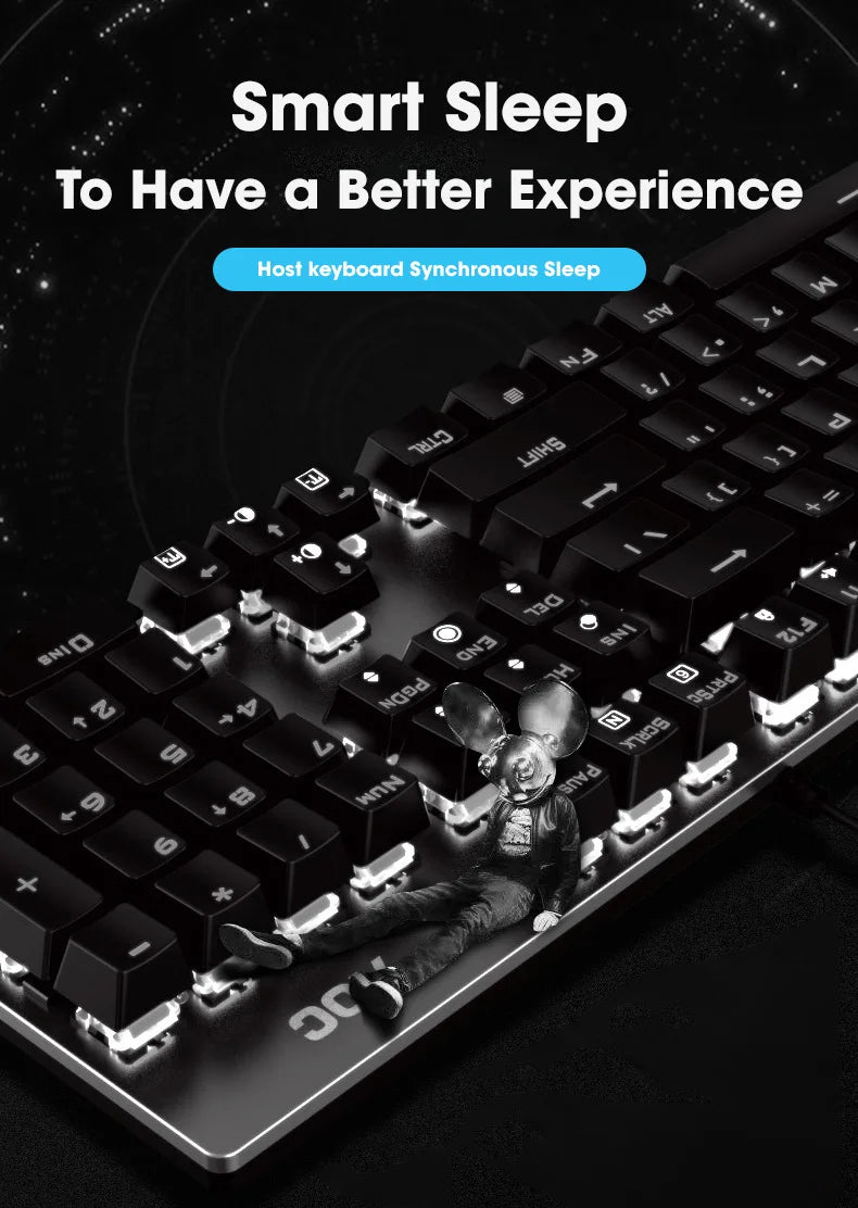 GK410 104 Full Keys Hot Swap Metal Panel Mechanical Keyboard RGB Light Green Black Tea Redaxis Non-Impact Gaming Computer Keyboard