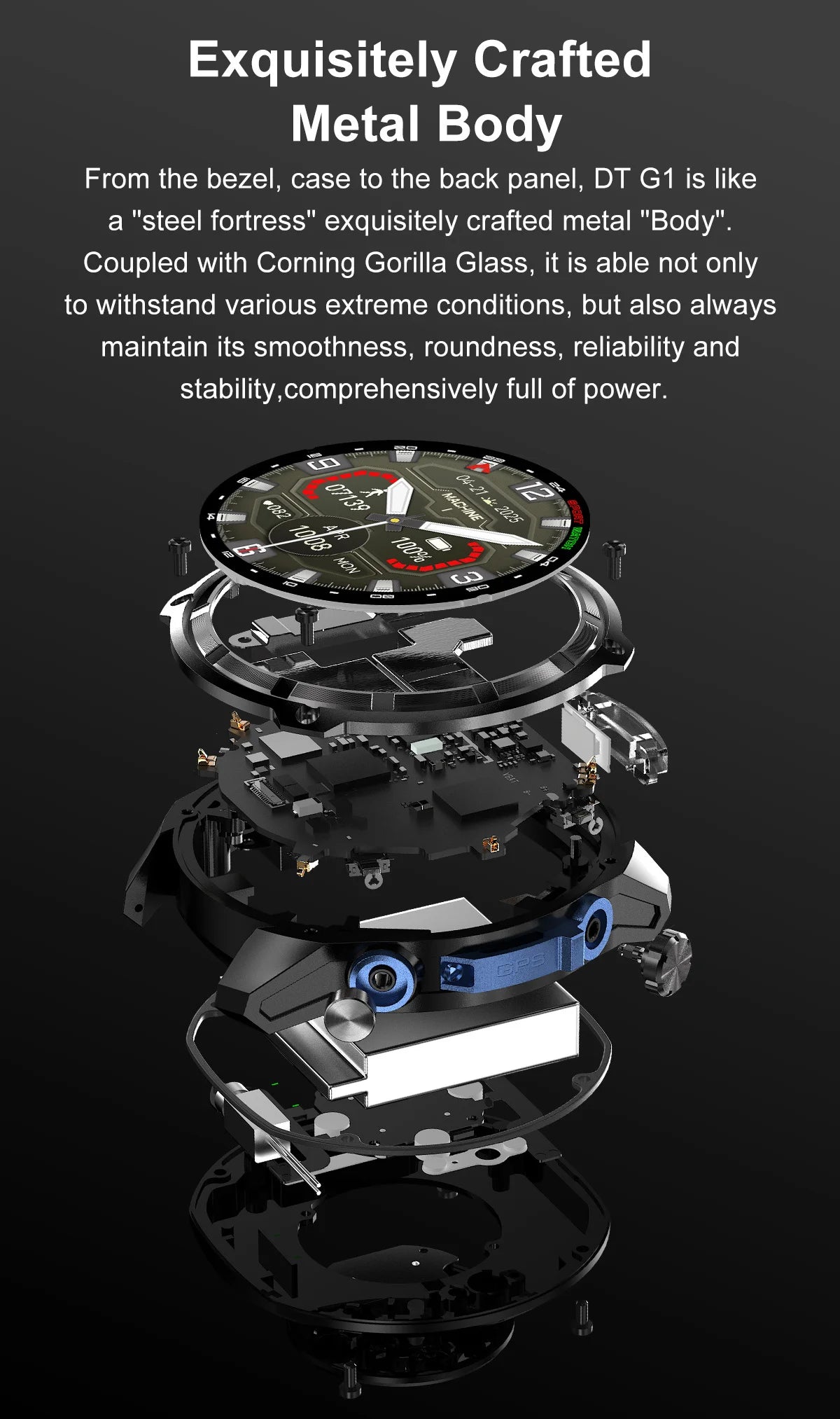 Smartwatch Militar 2025 – Mapas Offline, Memória 4GB e Multimédia Completa