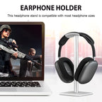Aluminum Alloy Headphone Stand Holder Space Saving Gaming Headset Stand Rack Desktop Organizer Display Earphone Hanger Bracket