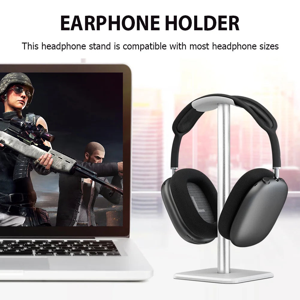 Aluminum Alloy Headphone Stand Holder Space Saving Gaming Headset Stand Rack Desktop Organizer Display Earphone Hanger Bracket