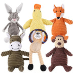 Plush Dog Toy Animals Shape Bite Resistant Squeaky Toys Corduroy Dog Toys for Small Large Dogs Puppy Pets Training Accessories