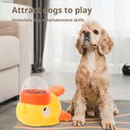 Pet slow food bowl, duck dog snack dispenser, slow anti-swallowing dog food feeder, interactive feeder for small and medium-sized pets.