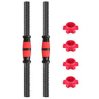 1 Pair 35cm Dumbbell Bar, Barbell Bars, Dumbbell Connecting Steel Tube with Standard Non-Slip Grip Surfaces and Spinlock Collars