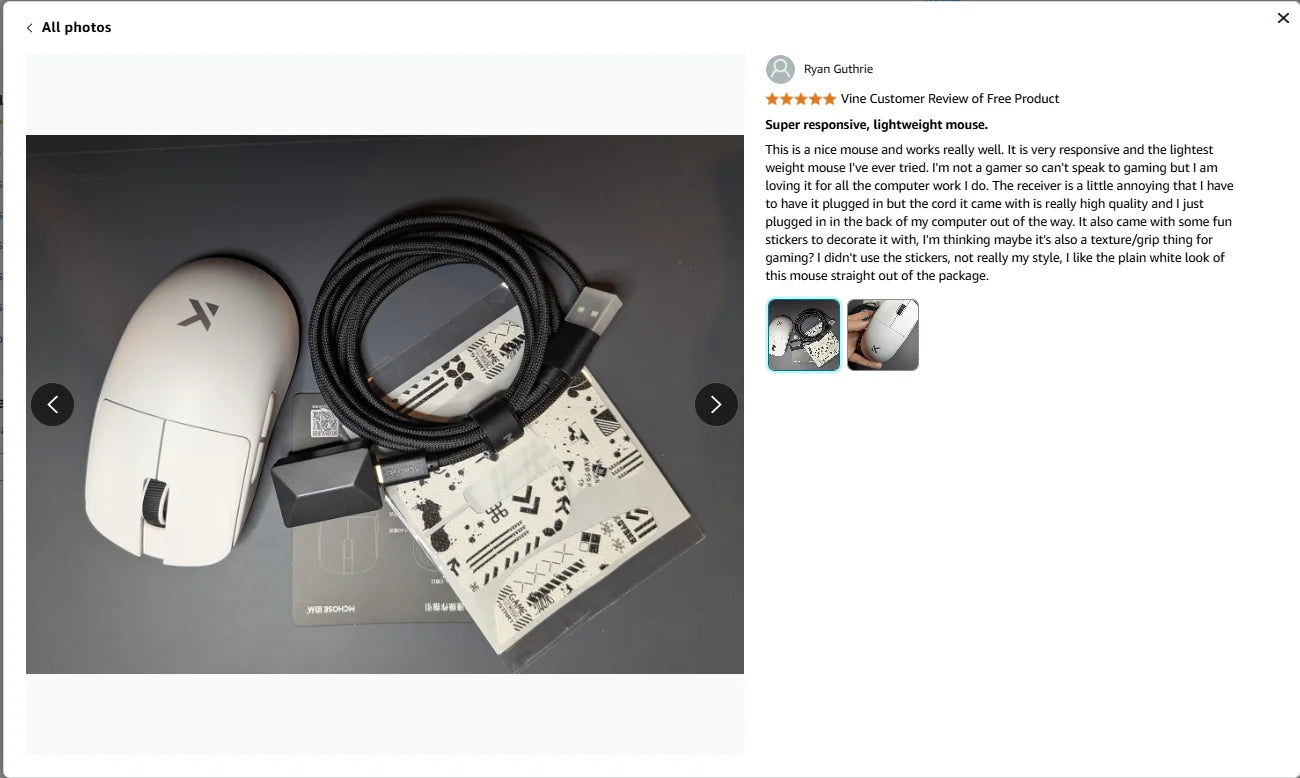 Rato MCHOSE L7 — PAW3395, 26K DPI, 39 g, Tri‑Mode, Dual 8K