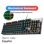 GK410 104 Full Keys Hot Swap Metal Panel Mechanical Keyboard RGB Light Green Black Tea Redaxis Non-Impact Gaming Computer Keyboard