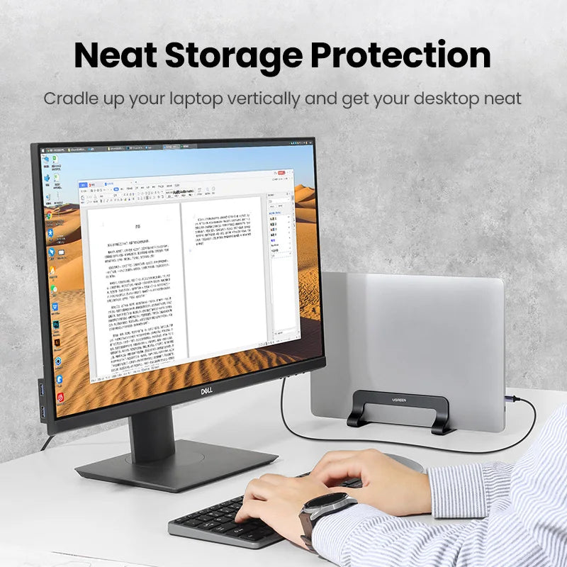 UGREEN Vertical Laptop Stand For MacBook Pro Aluminum Portable Notebook Stand Laptop Stand MacBook Air Pro Tablet Phone Stand