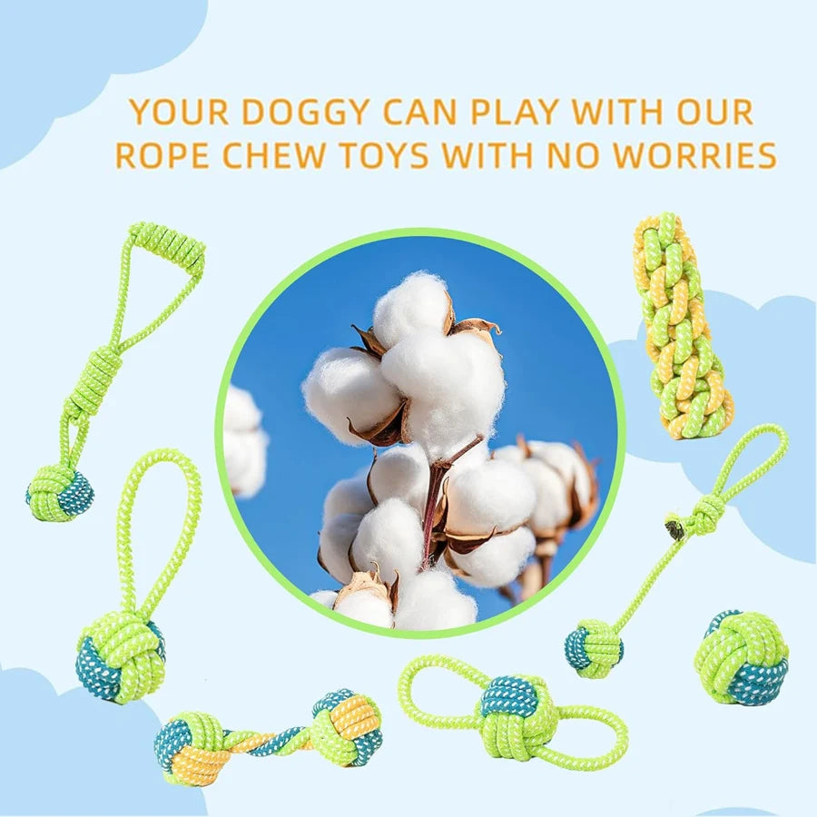 Conjunto de Cordas Resistentes para Cães – Brinquedos de Mastigar e Tug‑of‑War