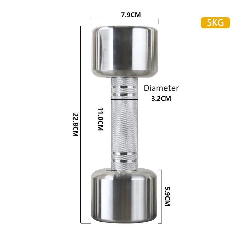 Electroplate Dumbbells Anti-slip Metal Stainless Steel Weightlifting Dumbbells for Women Home Fitness Equipment Strength Training