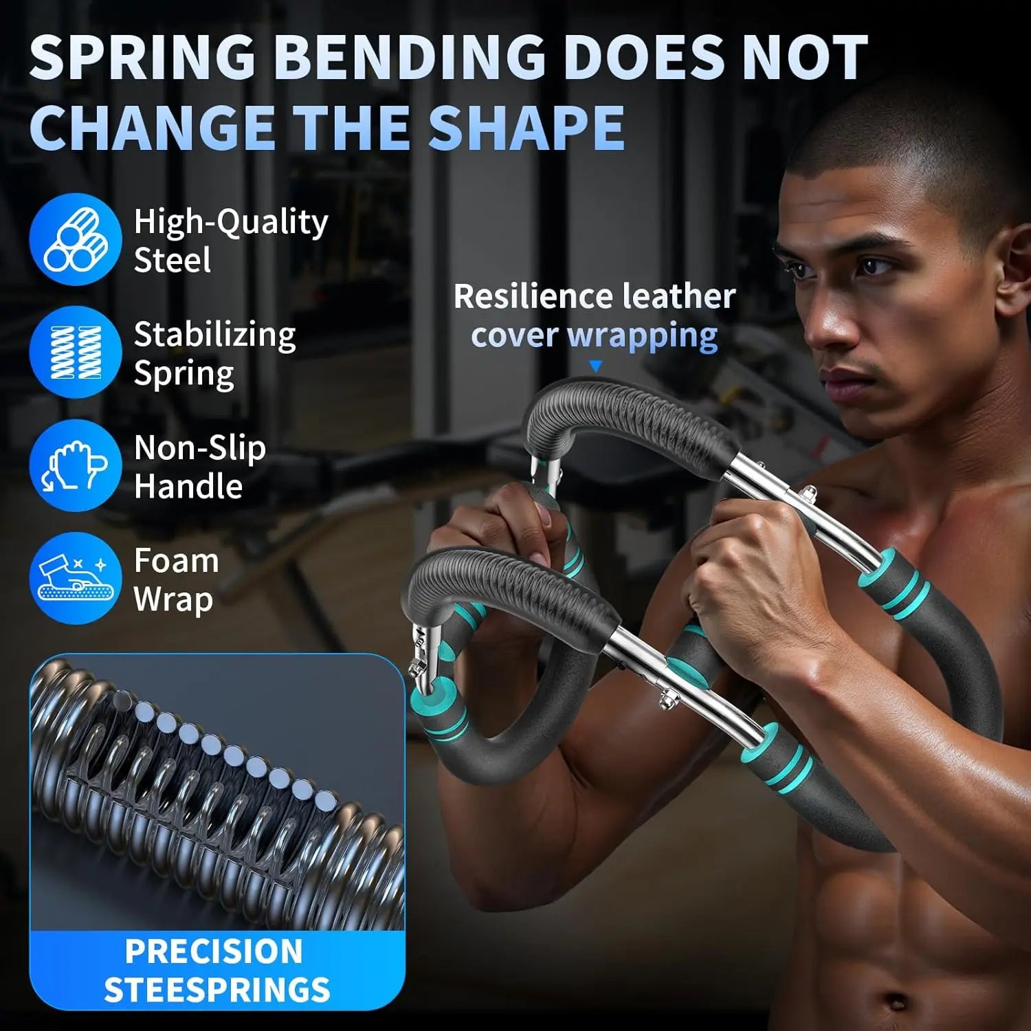 TwisterArm Pro – Barra de Treino Ajustável (60–140 lbs) para Peito e Antebraço