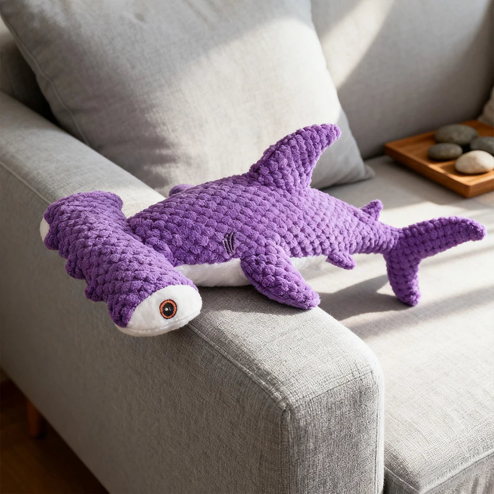 Peluche Tubarão Resistente com Som – Brinquedo Interativo de Dupla Camada