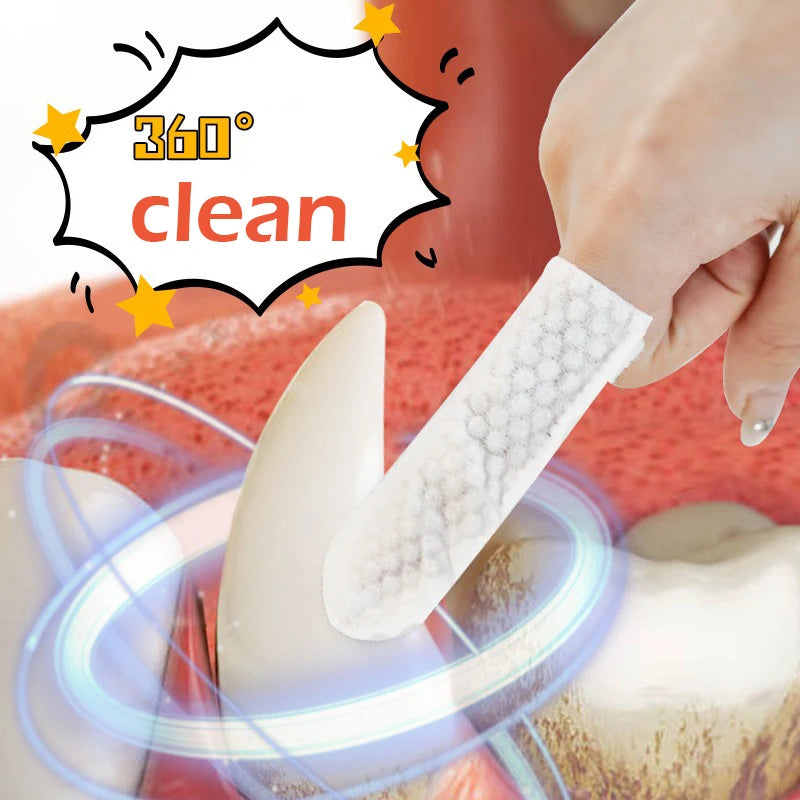 Pet cleaning products Disposable finger toothbrush Pet teeth cleaning wet finger covers Dog and cat oral cleaning