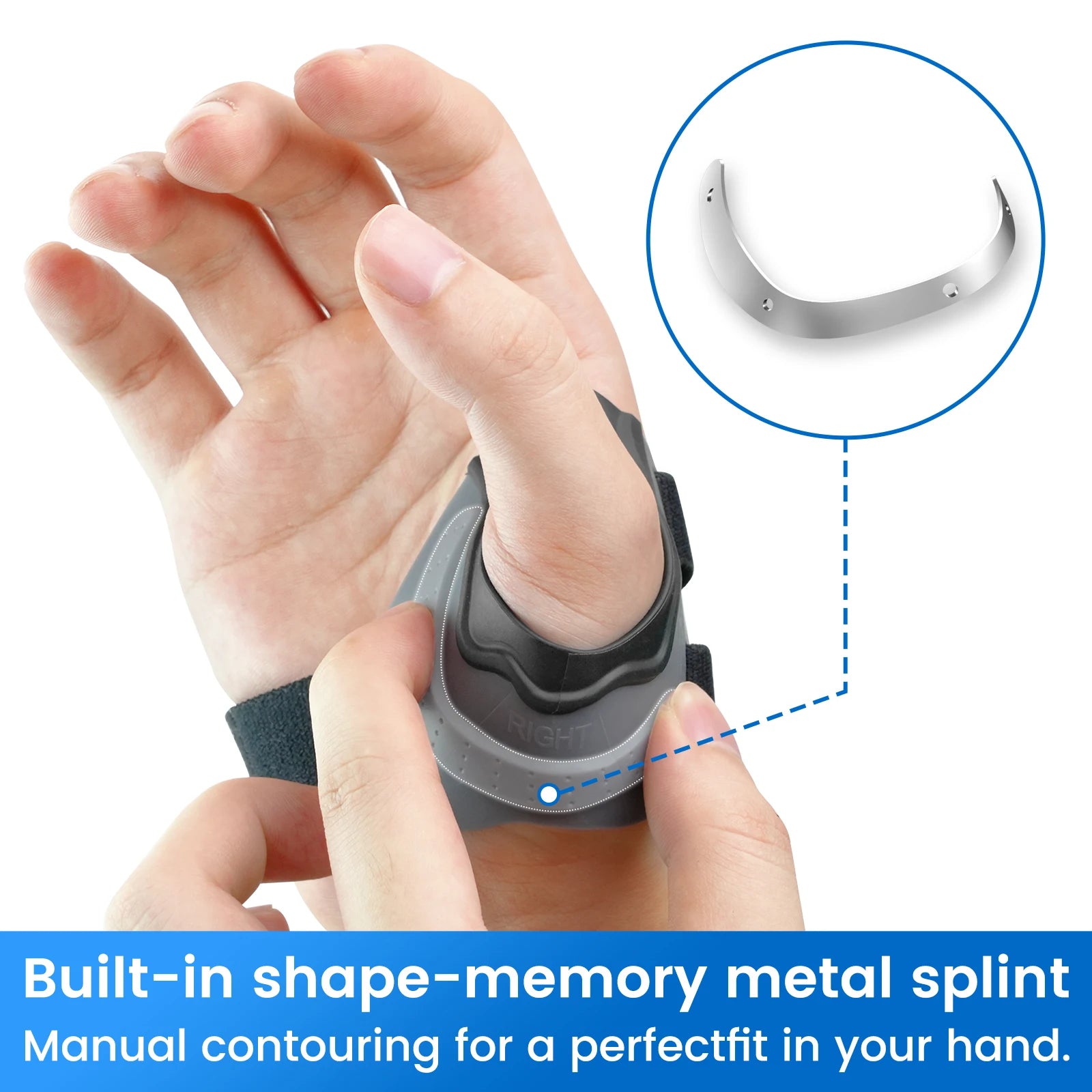 VELPEAU CMC Thumb Brace for Osteoarthritis, Pain and Arthritis Support, Comfortable thumb splint comes with compression sleeve.